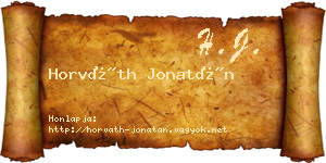 Horváth Jonatán névjegykártya