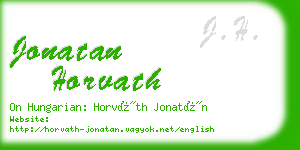 jonatan horvath business card